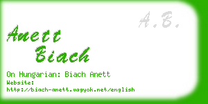 anett biach business card